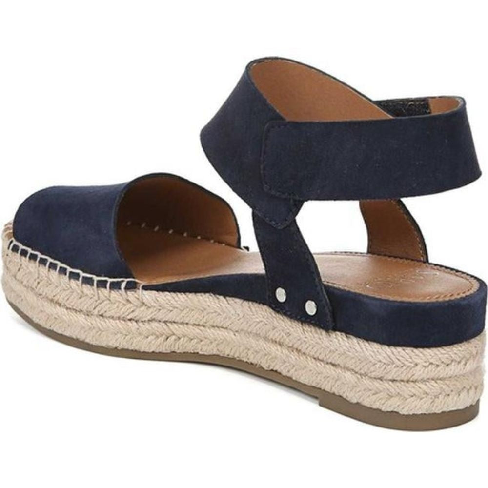 Oak Navy Suede Franco Sarto Platform Wedge Sandals