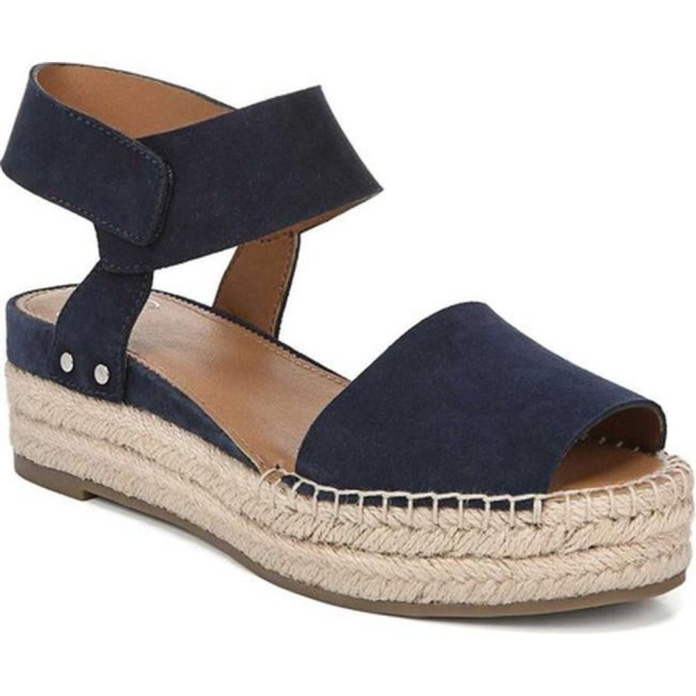 Oak Navy Suede Franco Sarto Platform Wedge Sandals