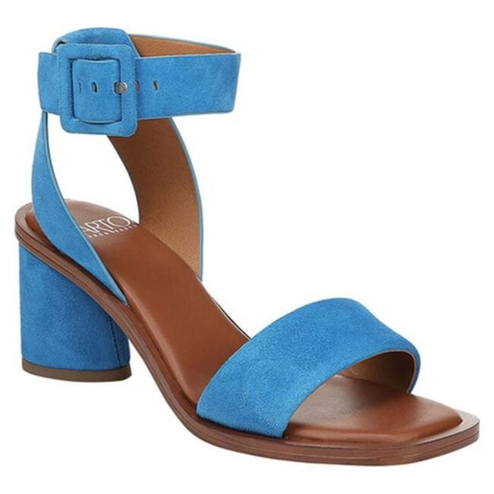 Risa Blue Suede Franco Sarto Ankle Strap Sandal