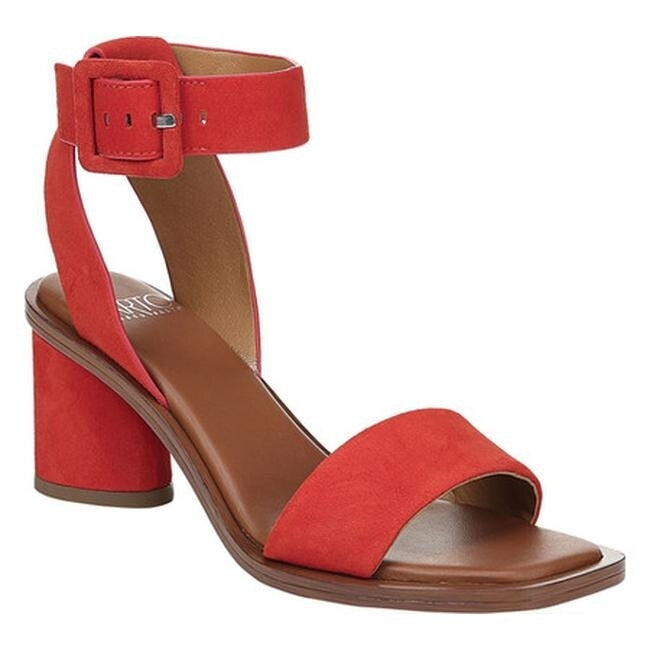 Risa Poppy Red Suede Franco Sarto Ankle Strap Sandal