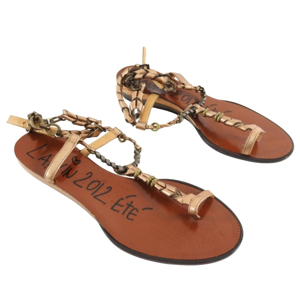 Lanvin Spring 2012 Flat copper Chain Strap Sandals