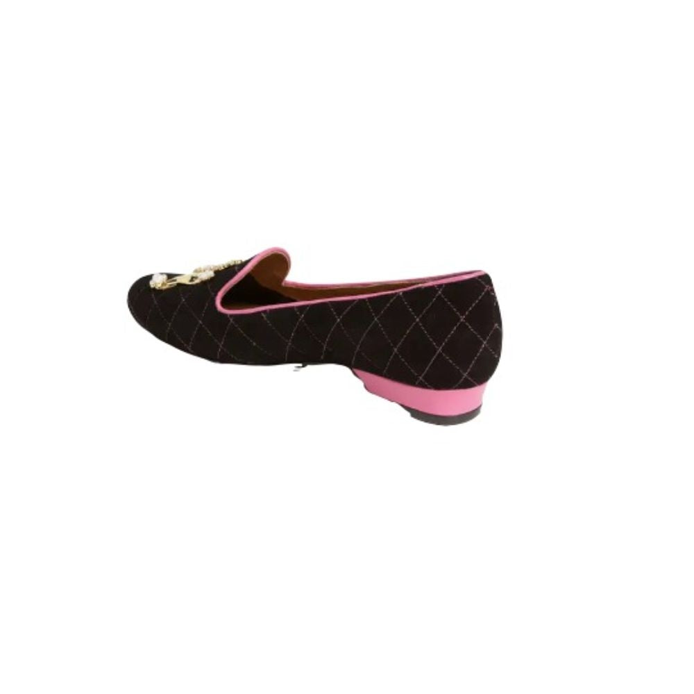 Ameya Black Quilted Suede Isaac Mizrahi Loafers
