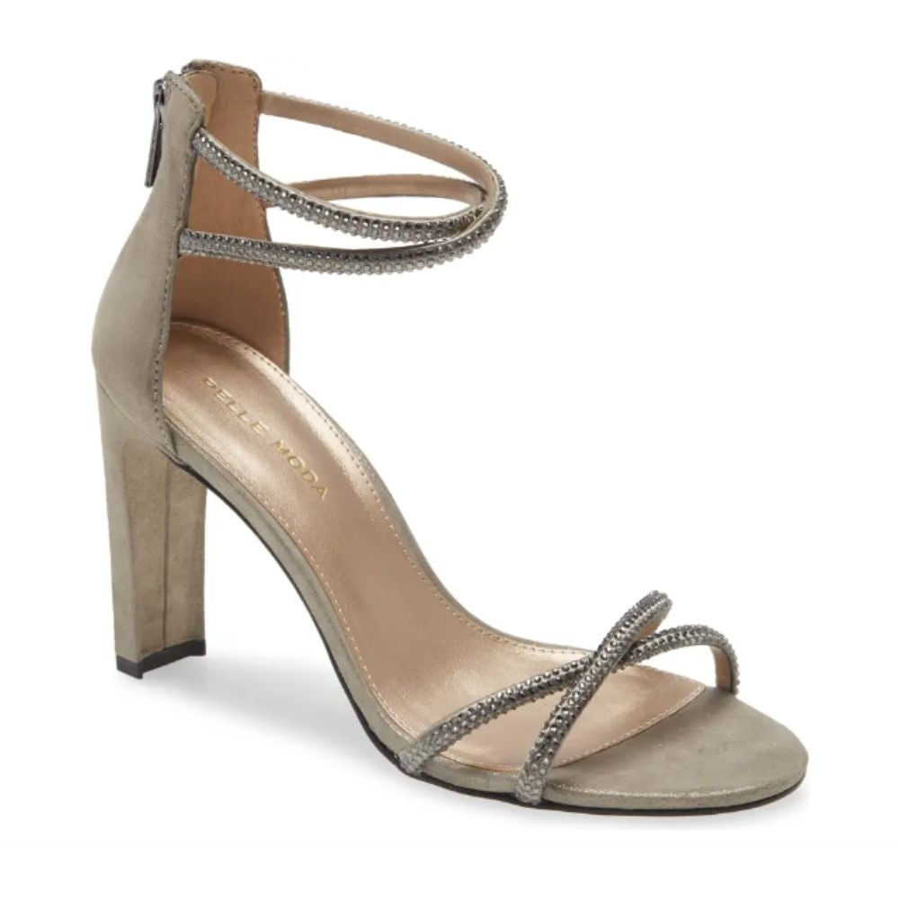 Cruz Shimmer Satin Pewter Pelle Moda Sandals