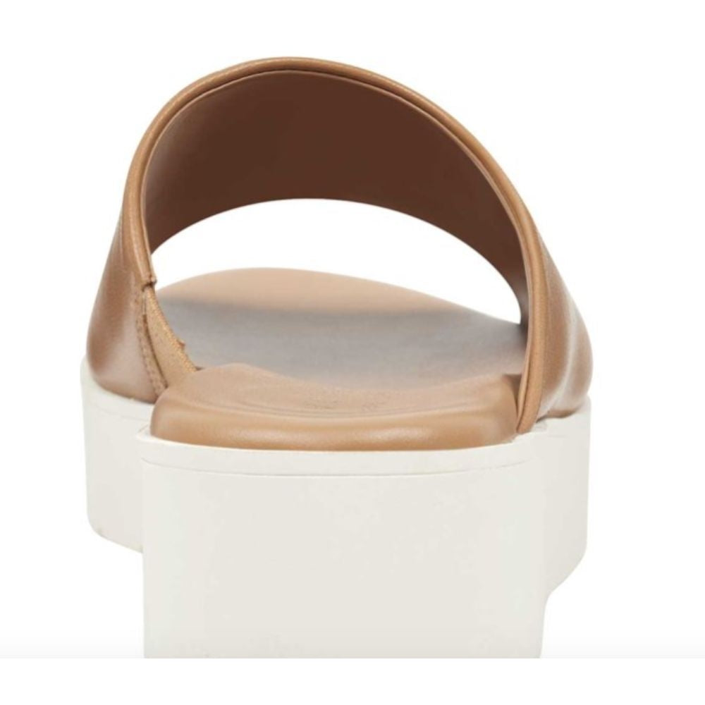 Flora Medium Brown Leather Easy Spirit Slide Sandals