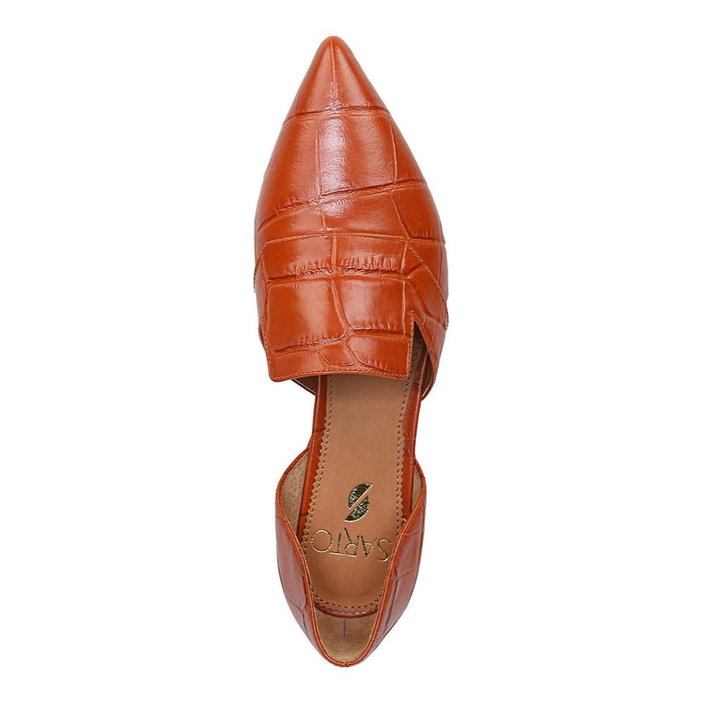 Toby Orange Croco Leather Franco Sarto d'Orsay Flats