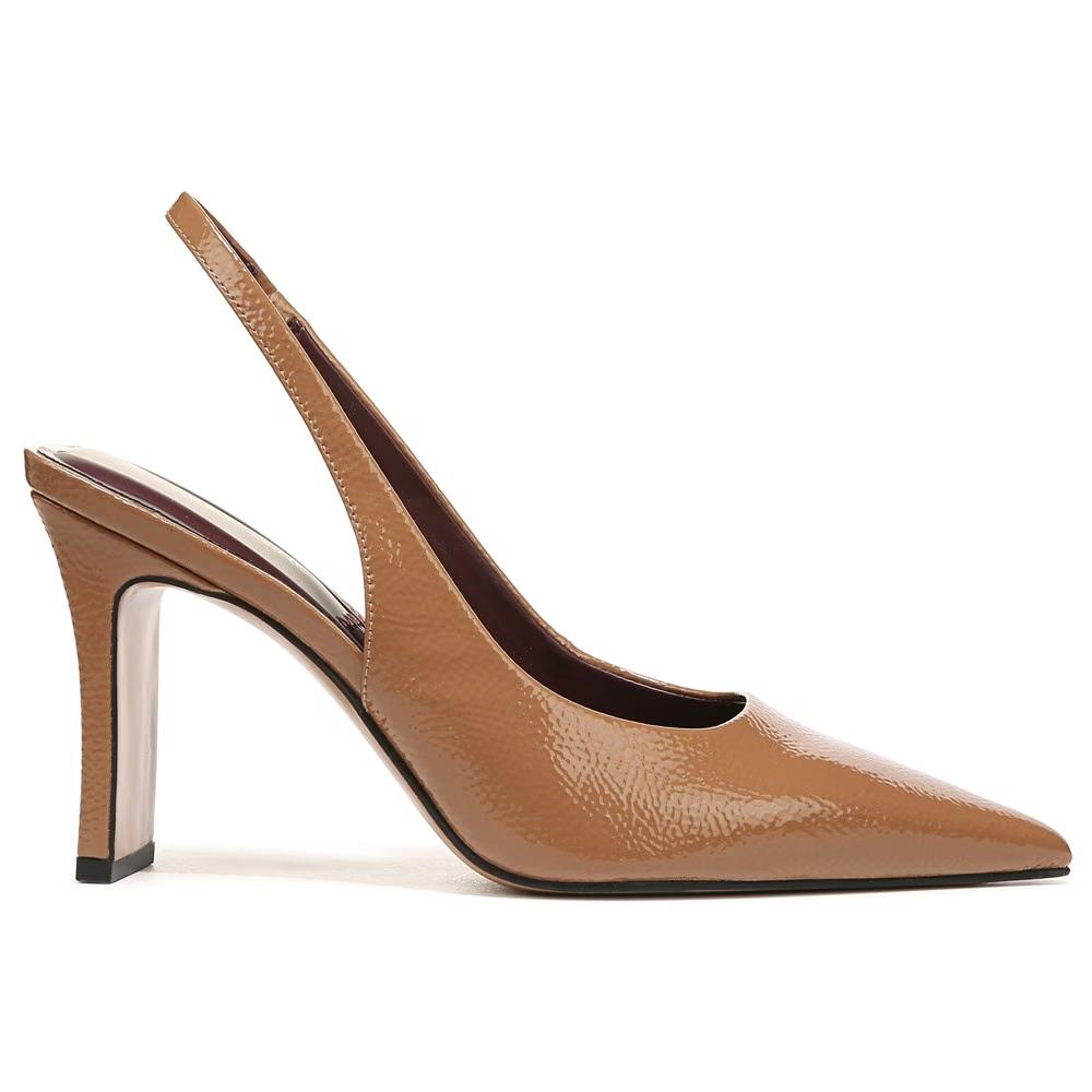 Averie Toffee Patent Slingback Franco Sarto Pumps