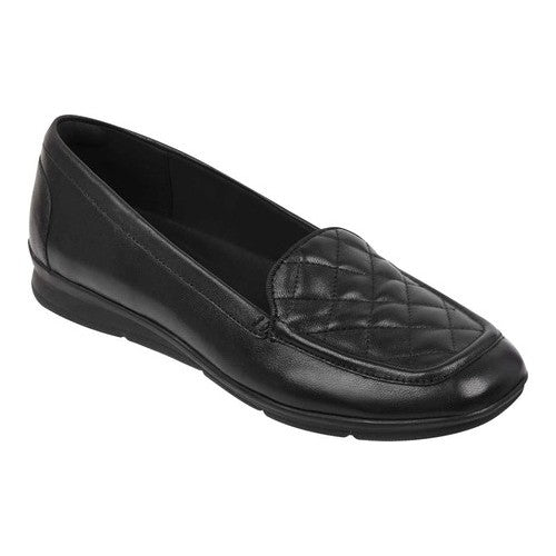 Wynter Black Leather Easy Spirit Loafers