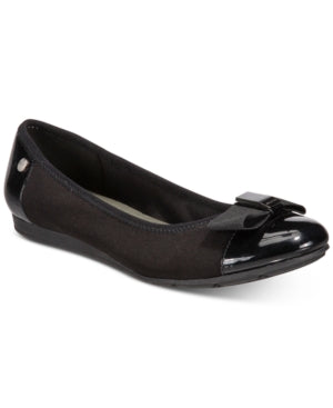 Alive Black Fabric Ballet Flats Anne Klein
