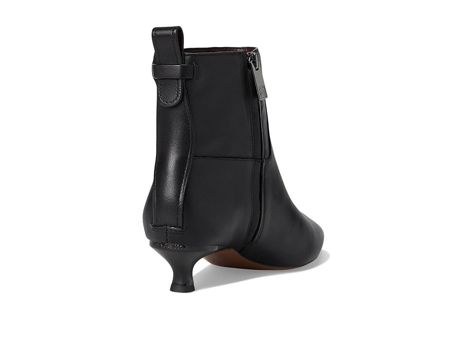 Mala Black Leather Franco Sarto Ankle Boot