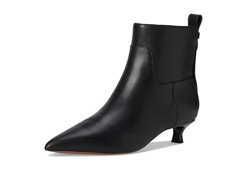 Mala Black Leather Franco Sarto Ankle Boot