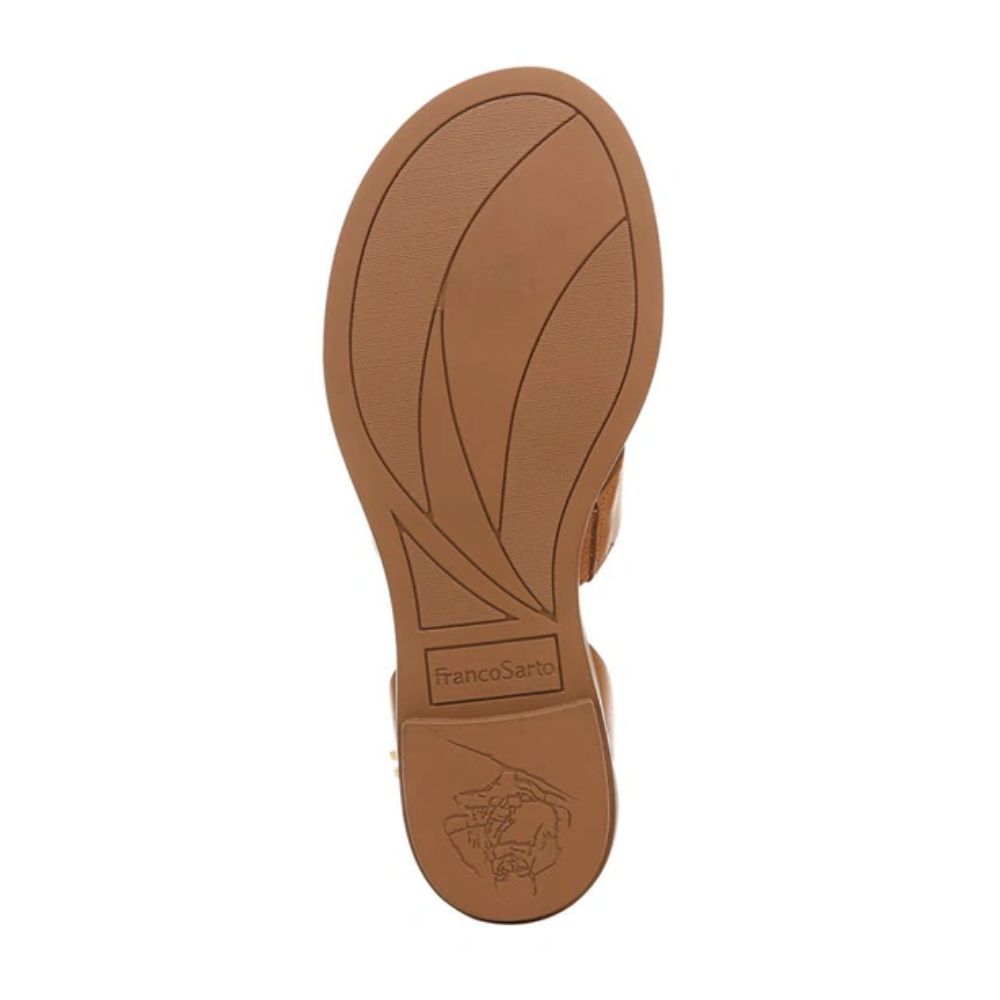 Giola Brown Leather Franco Sarto Flat Sandals