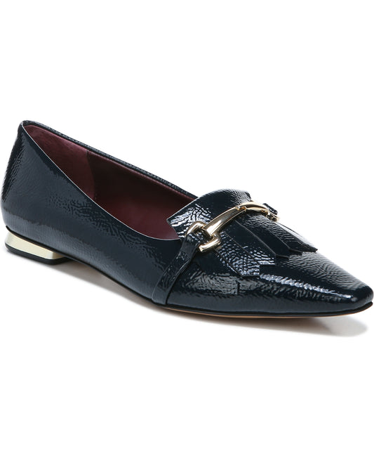 Rina Navy Glazed Leather Franco Sarto Flats