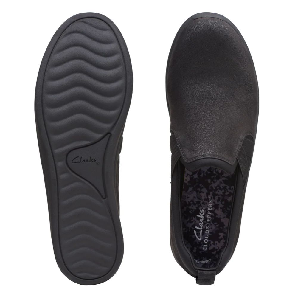 Breeze Bali Black Fabric Clarks Slipon Sneakers
