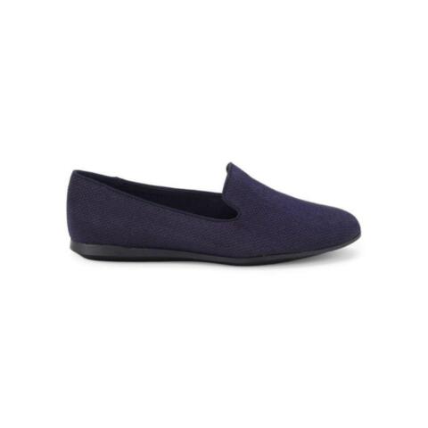 Emette Navy Fabric Anne Klein Loafer Flats