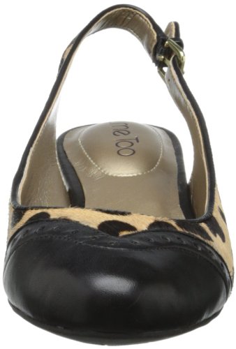 Me Too Women's Harper 9 Black Leather Wedge Pump