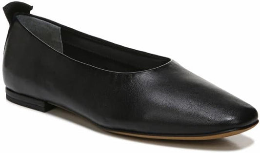 Vana Black Leather Franco Sarto Flats