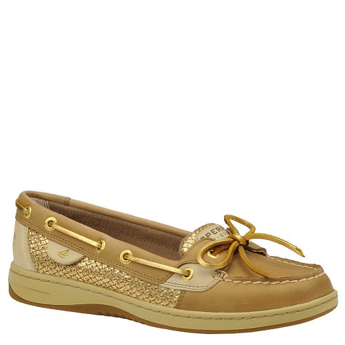 Angelfish Linen Gold Glitter Sperry Loafer Boat Shoes