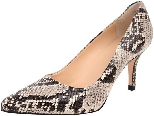 Paris Black/White Snake Print Leather Jon Josef Pump
