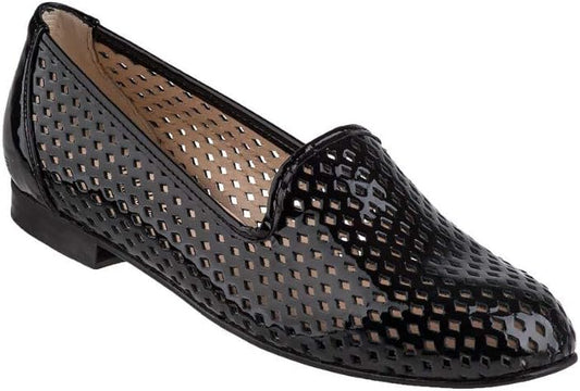 Jon Josef Perfor Black Flat Patent Leather Loafer Flat