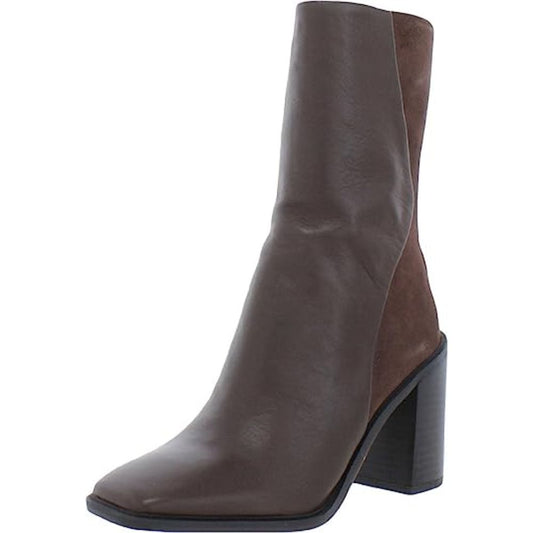 Stevenia Brown Leather and Suede Franco Sarto Mid Boots