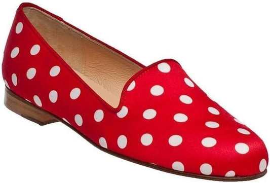 Jon Josef Gatsby Red Dots Satin Loafer Flat