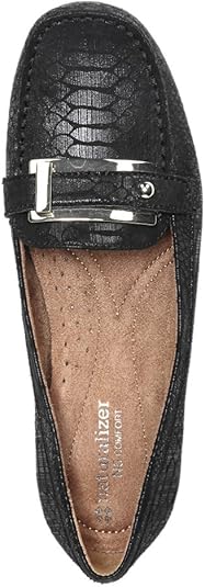 Gisella Black Lizard Naturalizer Loafer Flats