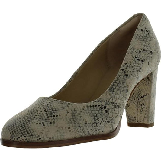 Clarks Kaylin Cara 2 Snake Taupe Leather Pumps