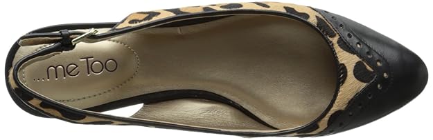 Me Too Women's Harper 9 Black Leather Wedge Pump