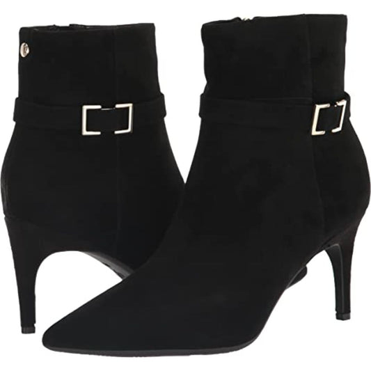 Dian 9x9 Black Suede Nine West Ankle Boots