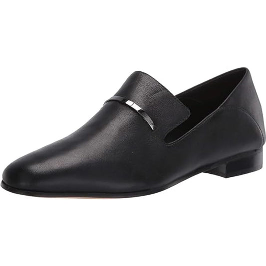 Clarks Pure Viola Trim Black Leather Loafers