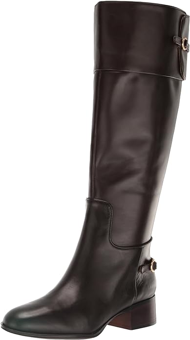 Jazrin Brown Leather Wide Calf Franco Sarto Riding Boots