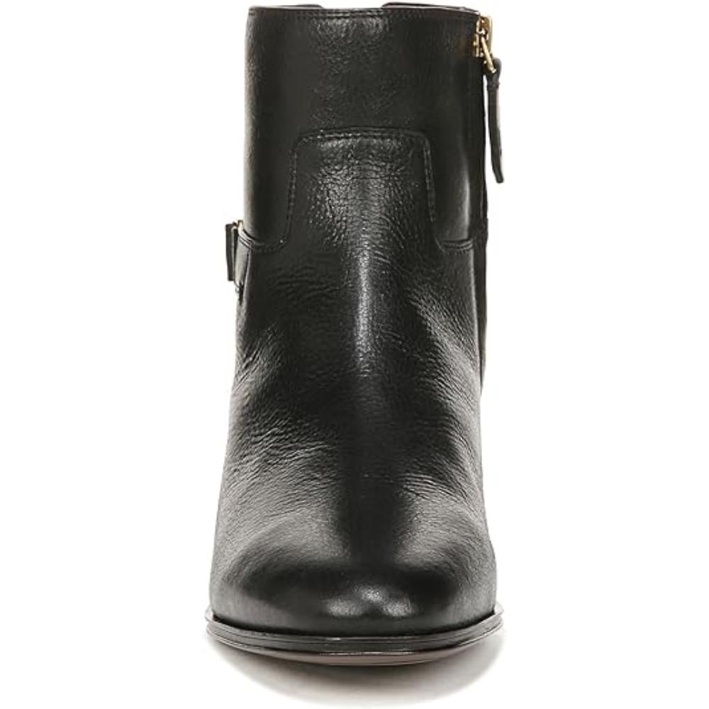 Joanne Black Leather Franco Sarto Ankle Boots