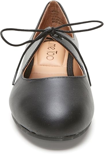 Cacey Black Leather Me Too Flats
