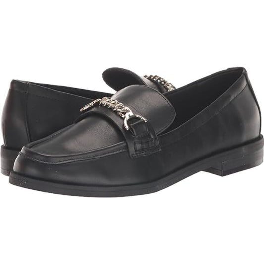 Pastry Black Leather Anne Klein Loafer Flats