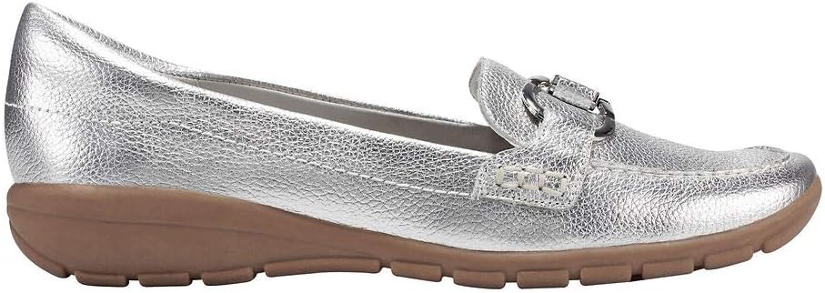 Avienta Silver Leather Easy Spirit Loafer Flats