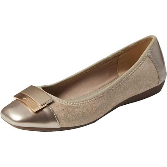 Una2 Taupe Fabric Anne Klein Ballet Flats