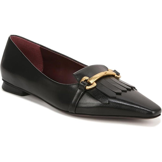 Rina Black Leather Franco Sarto Flats