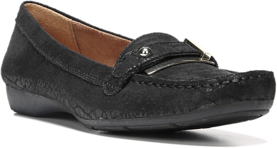 Gisella Black Lizard Naturalizer Loafer Flats