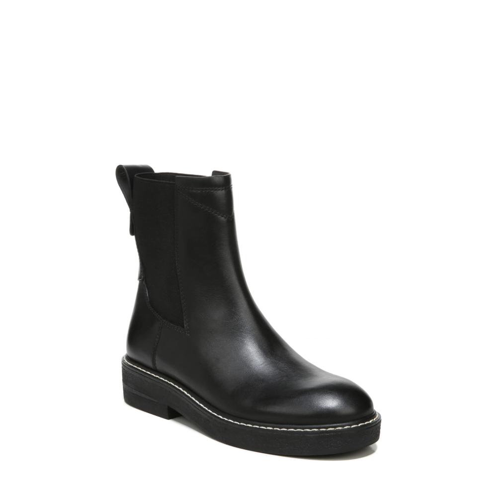 Bellina Black Leather Franco Sarto Ankle Boots