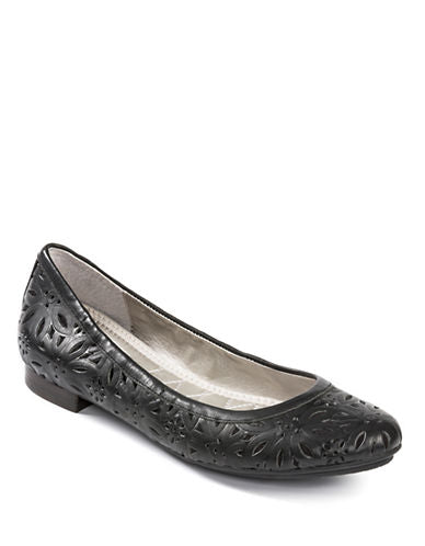 Alyse Black Leather Me Too Ballet Flats