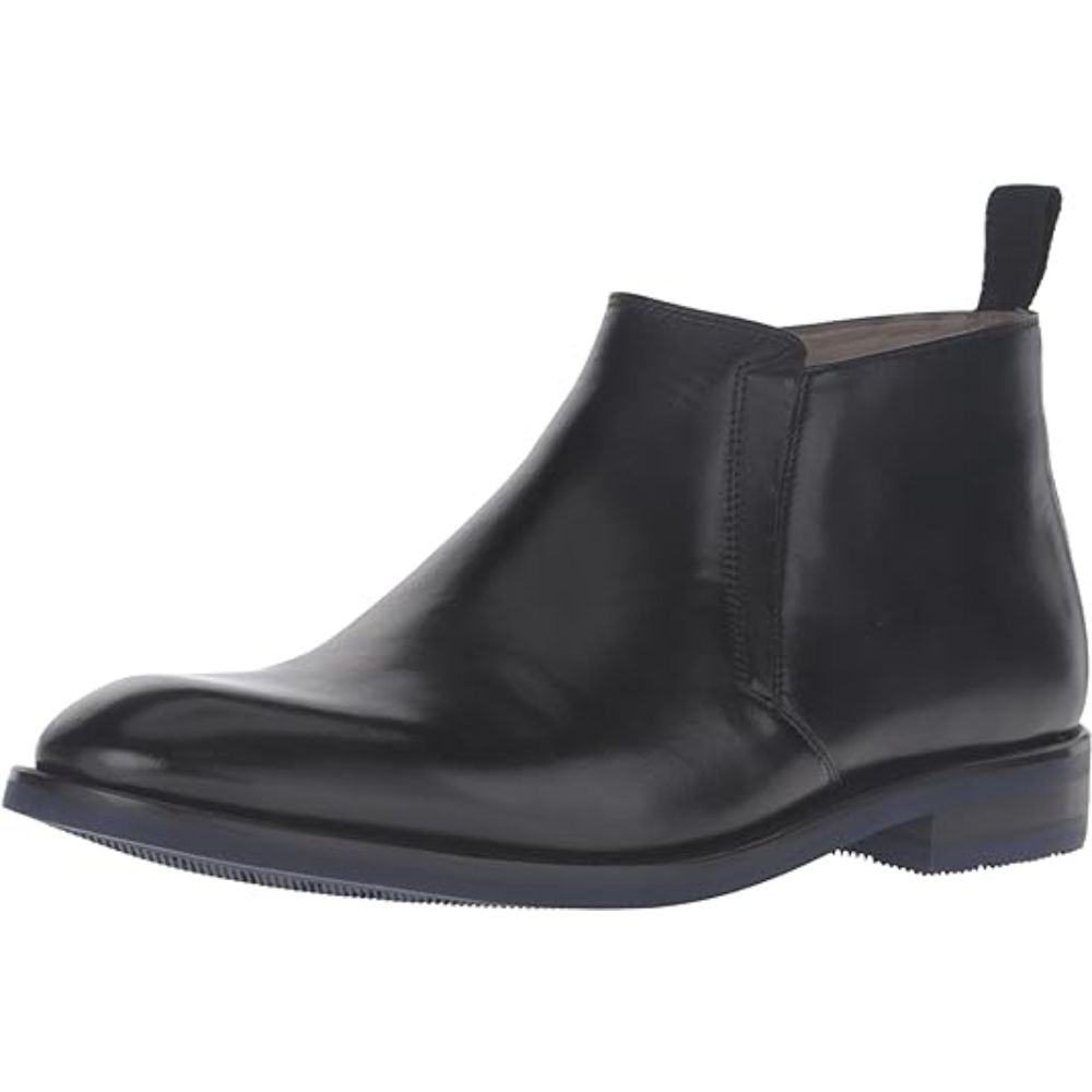 Clarks Men Swinley Mid Black Leather Ankle Boots