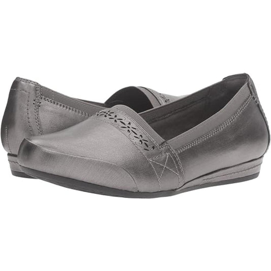 Rockport Cobb Hill Women's Gigi Pewter Leather Flats