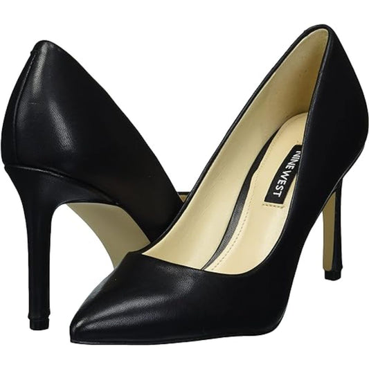 Ezra Black Leather Nine West Pumps