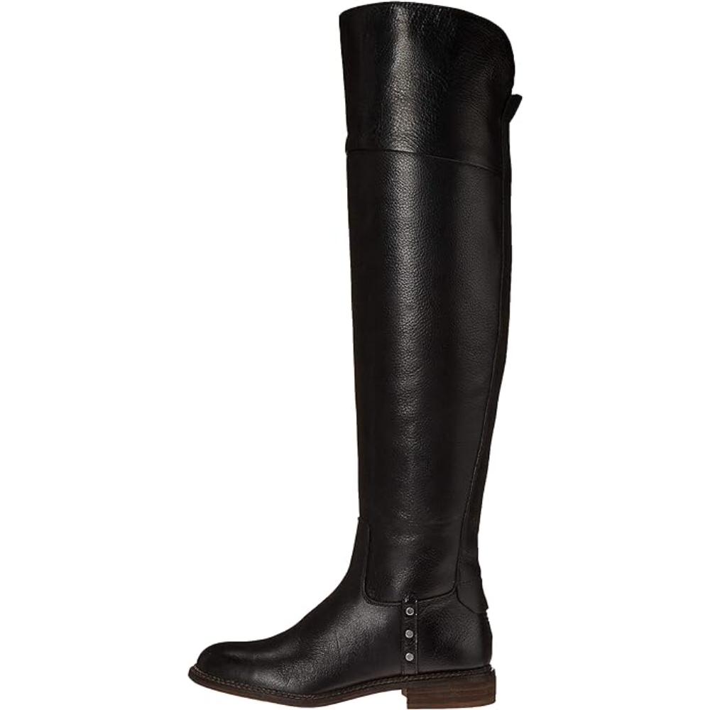 Haleen Black Leather Wide Calf Franco Sarto Over the Knee Boots