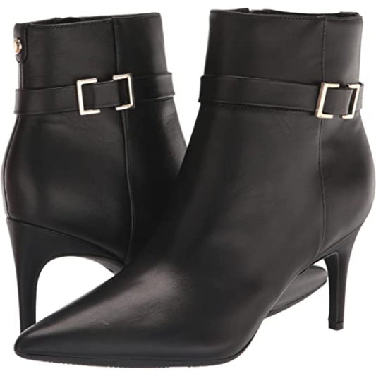 Dian 9x9 Black Leather Nine West Ankle Boots