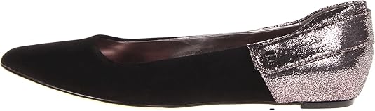 Brielle Black Suede Crackled Leather Calvin Klein Flats