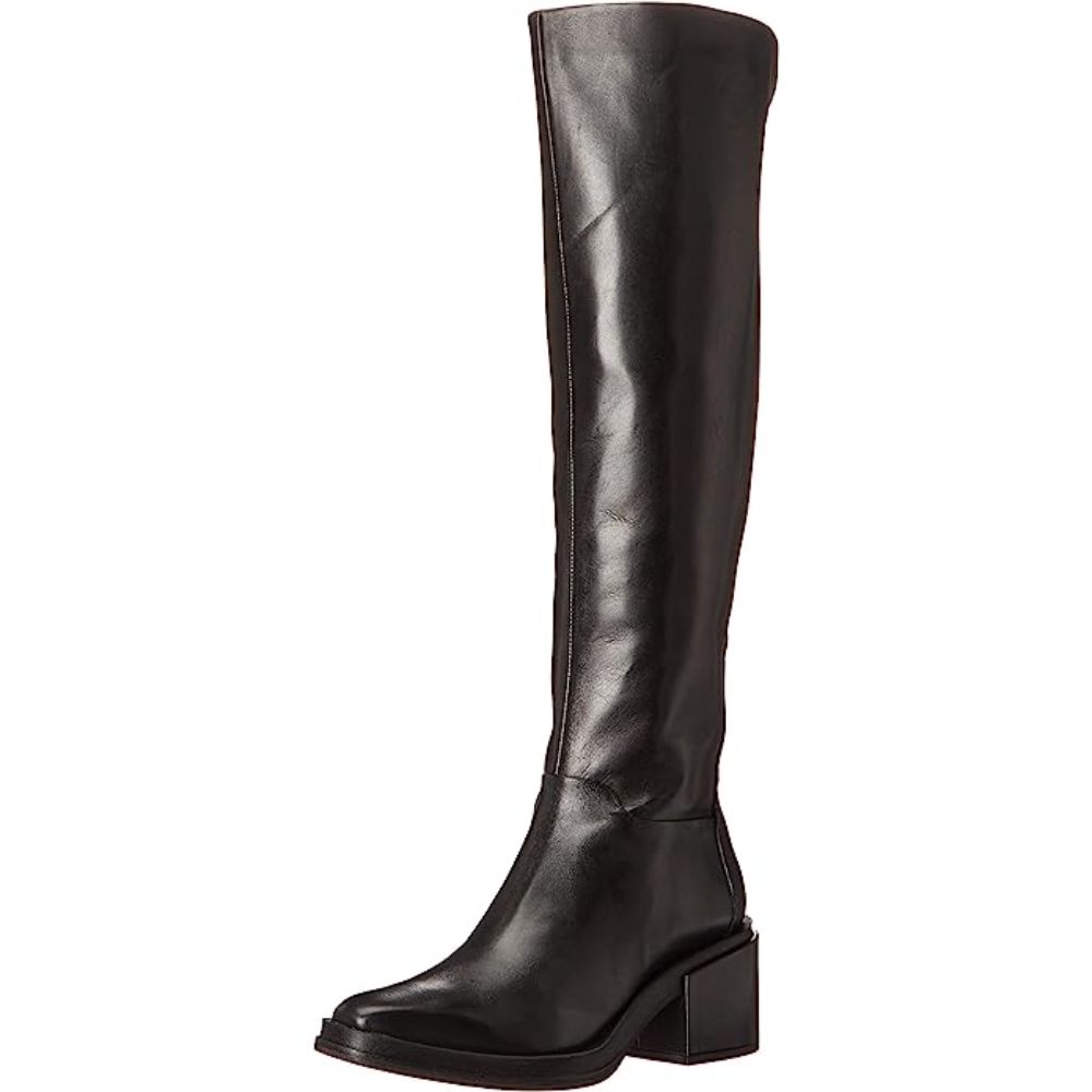 Dorica Black Leather WIDE CALF Franco Sarto Boots