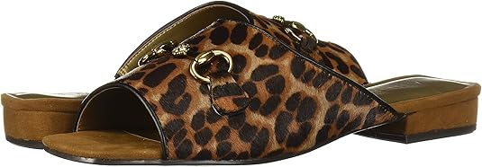 Rima Leopard Anne Klein Flat Slide Sandals