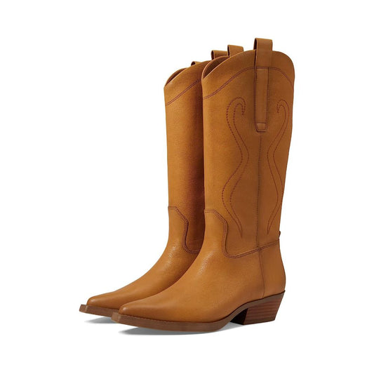 Liandra Camel Leather Franco Sarto Western Boots