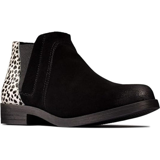 Clarks Demi 2 Beat Black Combination Suede Ankle Bootie